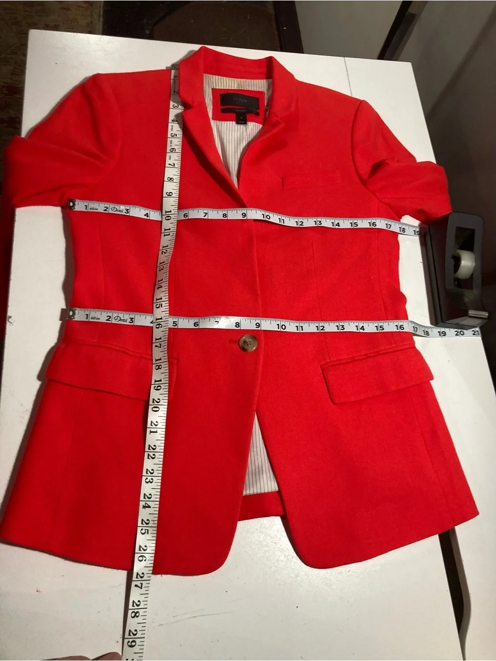 J. Crew Regent Red/Orange Wool Jacket Structured Cut Notched Collar Size 4